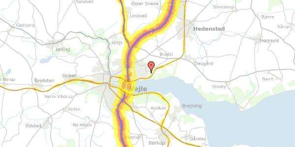 Trafikstøjkort på Spangager 9, 7120 Vejle Øst