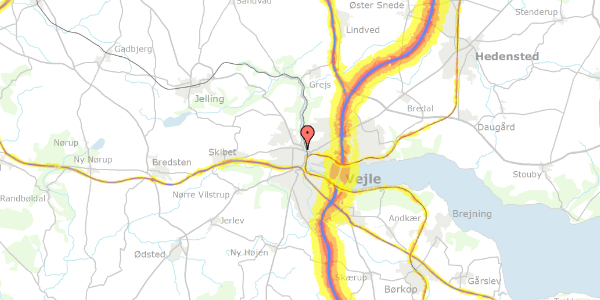 Trafikstøjkort på Spinderigade 12, st. 27, 7100 Vejle