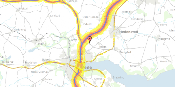 Trafikstøjkort på Stiftsvej 3, 7100 Vejle