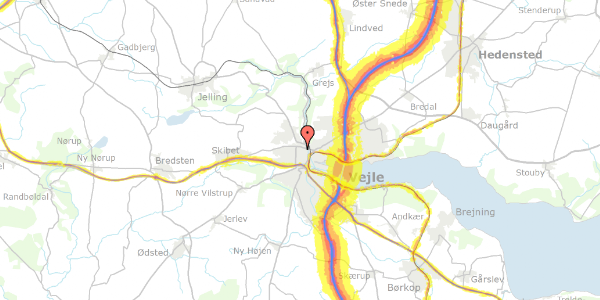 Trafikstøjkort på Svendsgade 2, 1. tv, 7100 Vejle