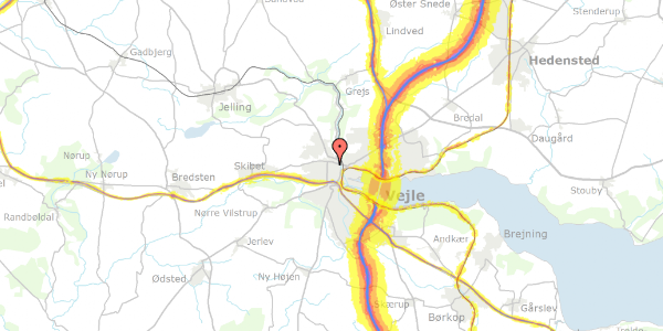 Trafikstøjkort på Svendsgade 4, 3. , 7100 Vejle