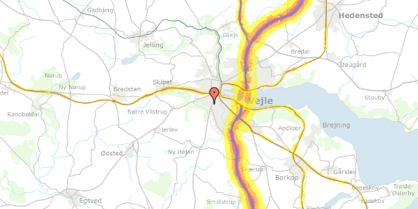 Trafikstøjkort på Syrenvej 22, 7100 Vejle