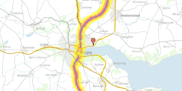 Trafikstøjkort på Tirsbjergvej 26, 7120 Vejle Øst