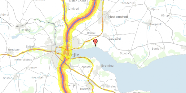 Trafikstøjkort på Ulbækhusvej 164, 7120 Vejle Øst