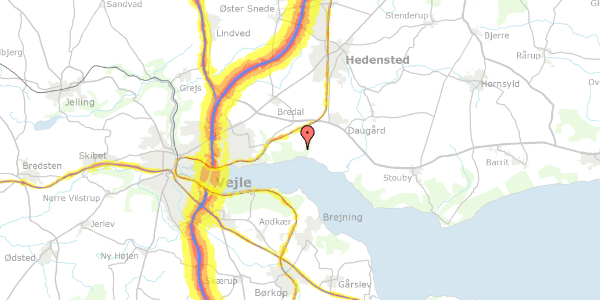 Trafikstøjkort på Ulbækhusvej 167, 7120 Vejle Øst