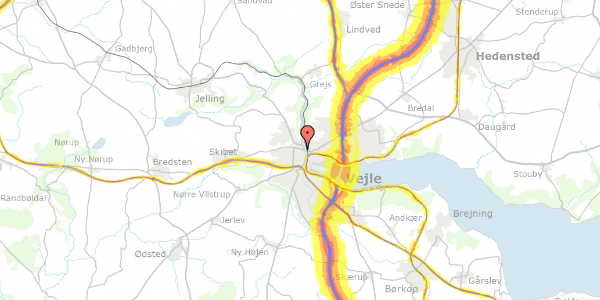 Trafikstøjkort på Valdemarsgade 15A, st. th, 7100 Vejle