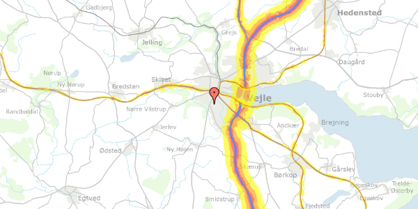 Trafikstøjkort på Ved Vandtaarnet 14, 7100 Vejle