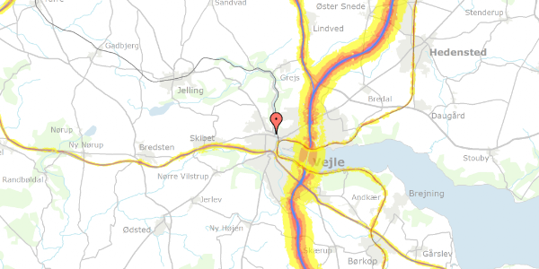 Trafikstøjkort på Vesterbrogade 56, 1. th, 7100 Vejle