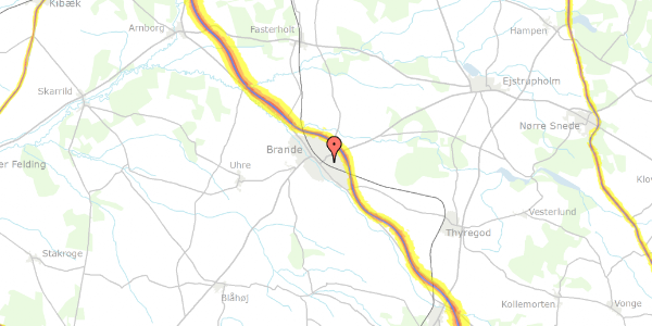 Trafikstøjkort på Gl Thyregodvej 18, 7330 Brande