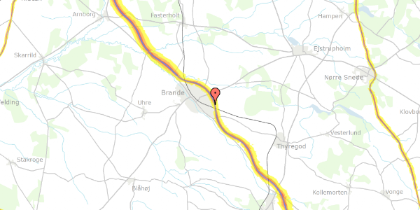 Trafikstøjkort på Gl Thyregodvej 115, 7330 Brande