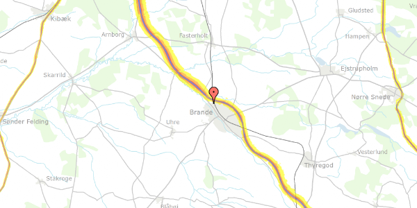 Trafikstøjkort på Herningvej 79, 7330 Brande