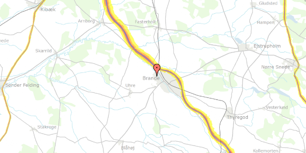 Trafikstøjkort på Nordlundvej 53, 1. , 7330 Brande