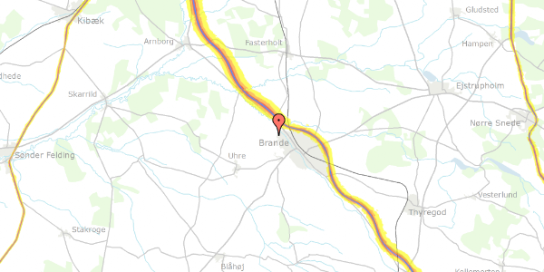 Trafikstøjkort på Nordlundvej 180, 7330 Brande