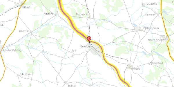 Trafikstøjkort på Ny Sandfeldvej 15F, 7330 Brande