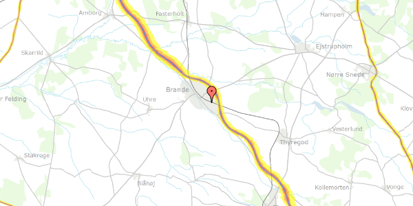 Trafikstøjkort på Pilevænget 13, 7330 Brande