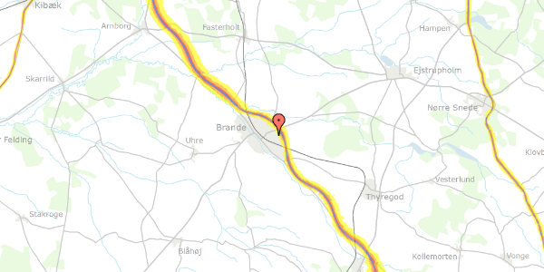 Trafikstøjkort på Skovvej 9, 7330 Brande
