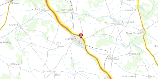 Trafikstøjkort på Tingskoven 11, 7330 Brande