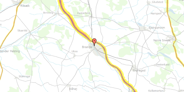 Trafikstøjkort på Vestermarken 43, 7330 Brande
