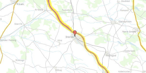 Trafikstøjkort på Vibevej 24, 7330 Brande