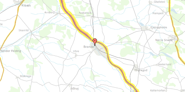 Trafikstøjkort på Vibevej 42, 7330 Brande