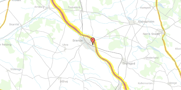 Trafikstøjkort på Vænget 24, 7330 Brande