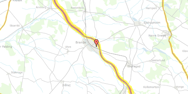 Trafikstøjkort på Vænget 34, 7330 Brande
