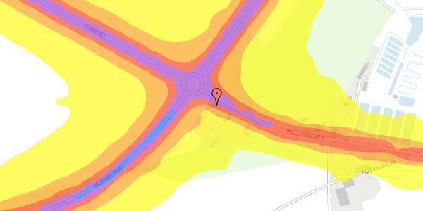 Trafikstøjkort på Møllebakken 7, 6880 Tarm