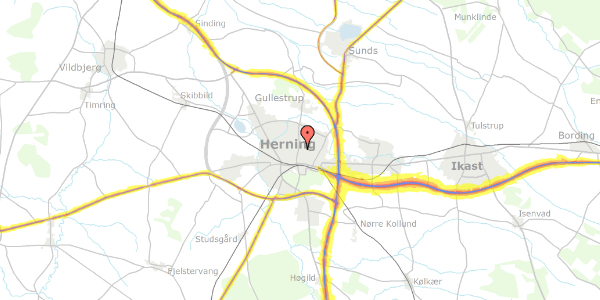 Trafikstøjkort på Bellisvej 74, 7400 Herning