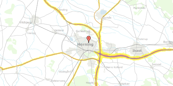 Trafikstøjkort på Brahmsvej 11, 7400 Herning