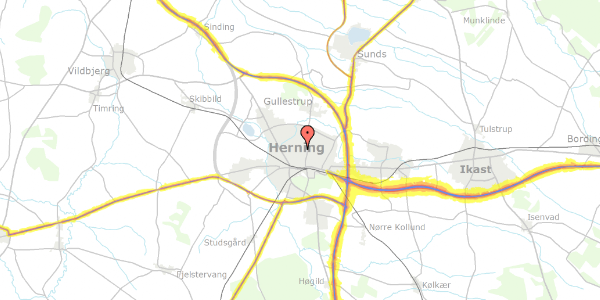 Trafikstøjkort på Brorsonsvej 14, 1. 10, 7400 Herning