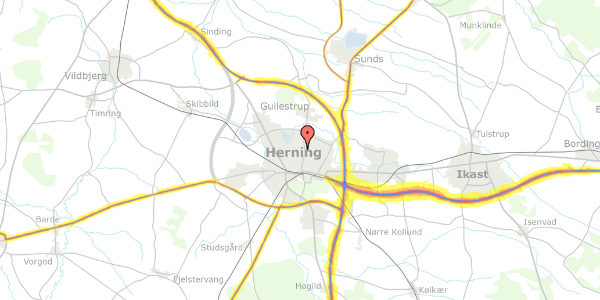 Trafikstøjkort på Brændgårdvej 41, 1. 4, 7400 Herning