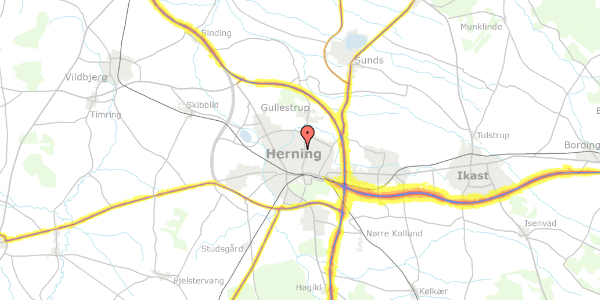 Trafikstøjkort på Carl Nielsens Vej 14, 7400 Herning