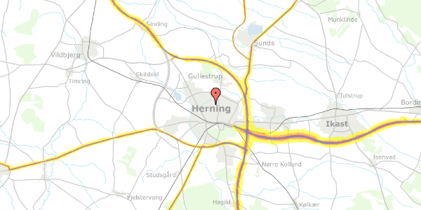 Trafikstøjkort på Haydnsvej 13, 7400 Herning