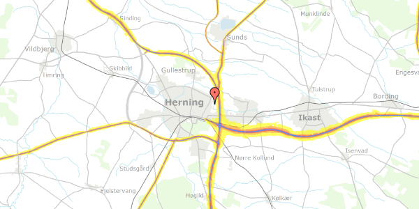 Trafikstøjkort på Herningsholmvej 24, 7400 Herning