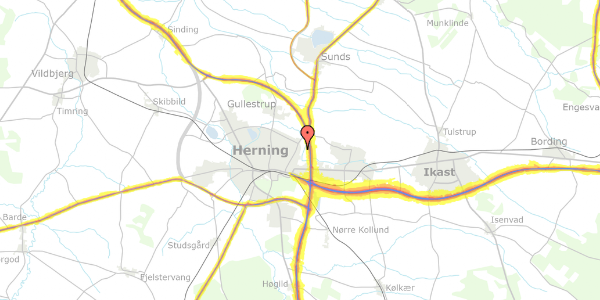 Trafikstøjkort på Herregårdsparken 7, 8. th, 7400 Herning