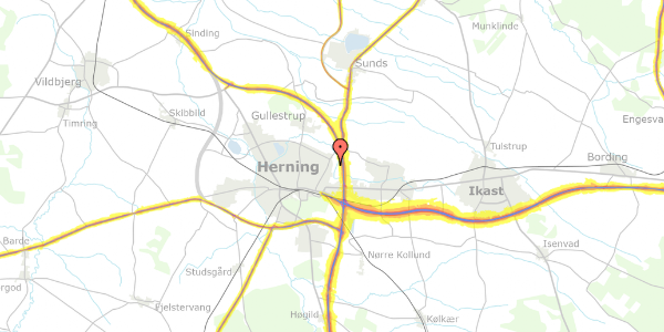 Trafikstøjkort på Herregårdsparken 11, 8. th, 7400 Herning