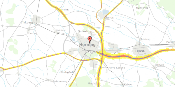 Trafikstøjkort på Händelsvej 7, 7400 Herning