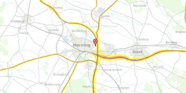 Trafikstøjkort på J. Skjoldborgs Vej 16, 7400 Herning