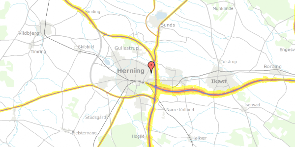 Trafikstøjkort på Jeppe Aakjærs Vej 5, 7400 Herning