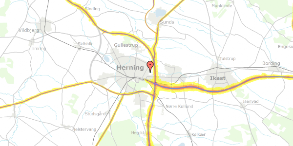Trafikstøjkort på Kalundborgvej 8, 7400 Herning