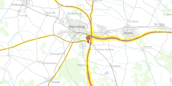 Trafikstøjkort på Knudmoseparken 62, 7400 Herning