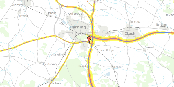 Trafikstøjkort på Knudmoseparken 68, 7400 Herning