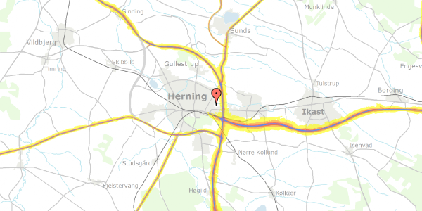 Trafikstøjkort på Korsørvej 34, 7400 Herning