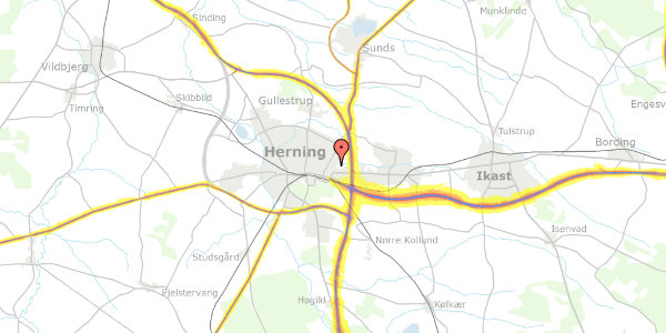 Trafikstøjkort på Korsørvej 40, 7400 Herning