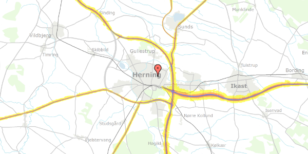 Trafikstøjkort på Kærmindevej 36, 7400 Herning