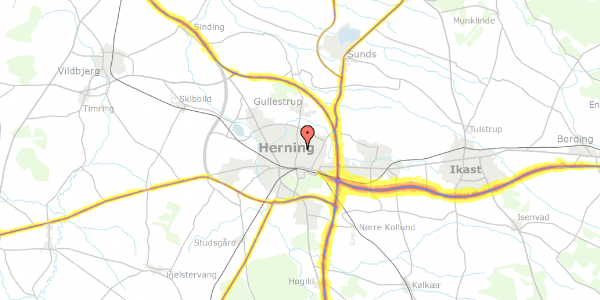 Trafikstøjkort på Lathyrusvej 9, 7400 Herning