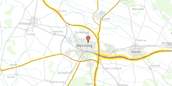 Trafikstøjkort på Laubsvej 13, 7400 Herning