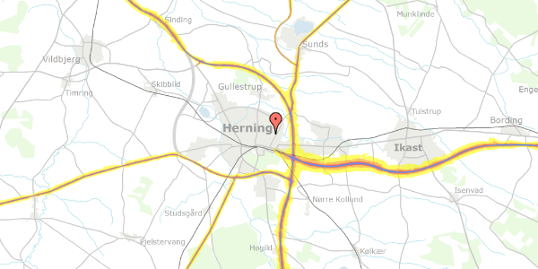 Trafikstøjkort på Monradsgade 45, 7400 Herning