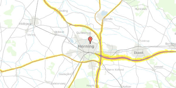 Trafikstøjkort på Niels W. Gades Vej 11, 7400 Herning