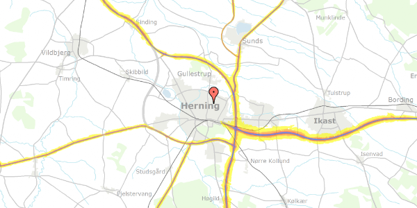 Trafikstøjkort på Rugvænget 27, 7400 Herning